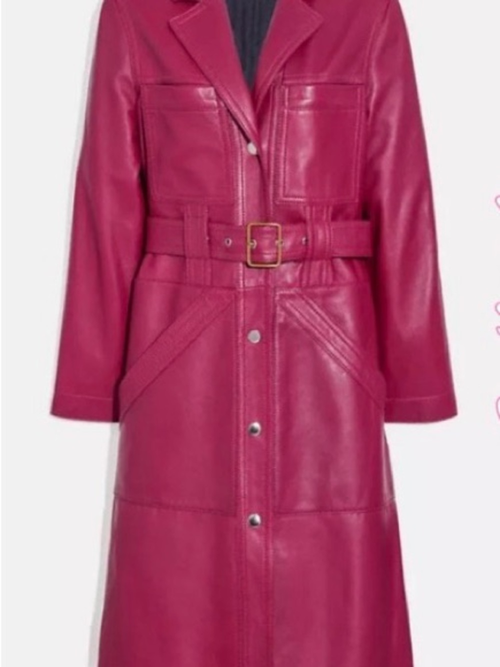 $1600 coach 1941 lambskin leather trench coat in Bordeaux wine